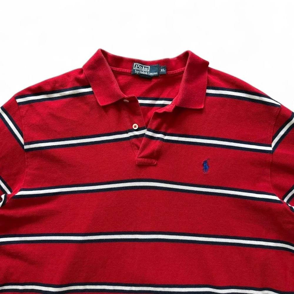 Vintage Polo Ralph Lauren Red Stripe Polo Men's XL Preppy